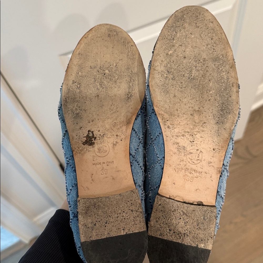 CHANEL Denim Quilted Ballet Flats - Picture 9 of 12